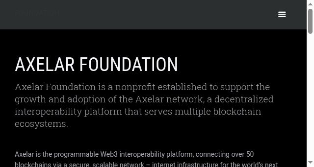 Screenshot of axelar.foundation