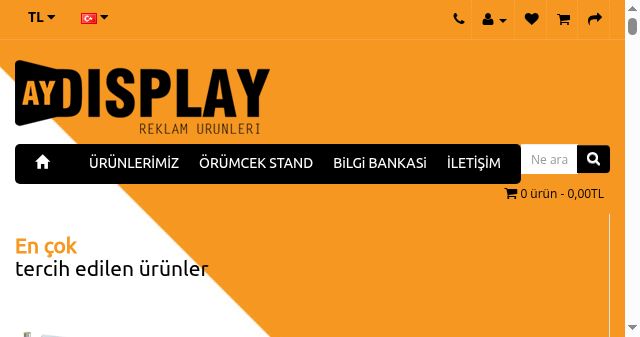 Screenshot of aydisplay.com