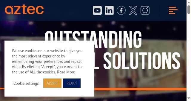 Screenshot of aztecuk.com