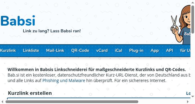 Screenshot of bab.si