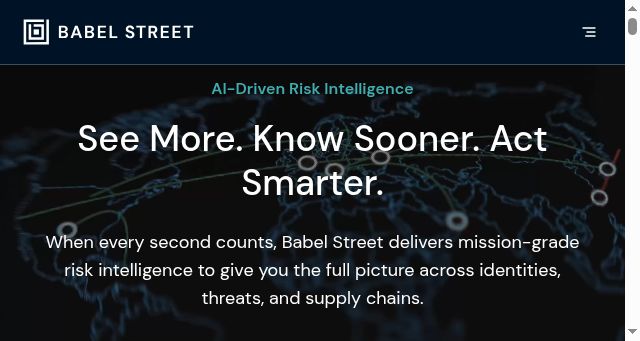 Screenshot of babelstreet.com