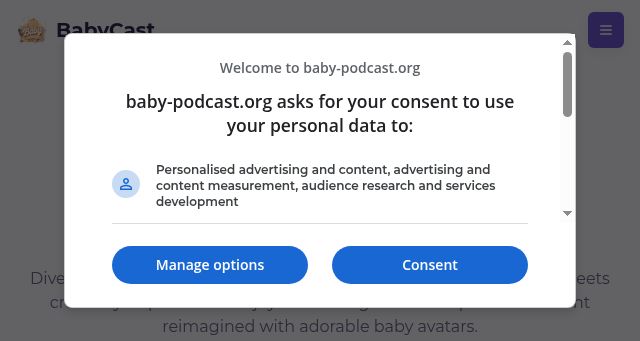 Screenshot of baby-podcast.org