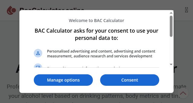 Screenshot of baccalculator.online