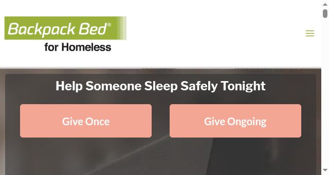 Screenshot of backpackbed.org