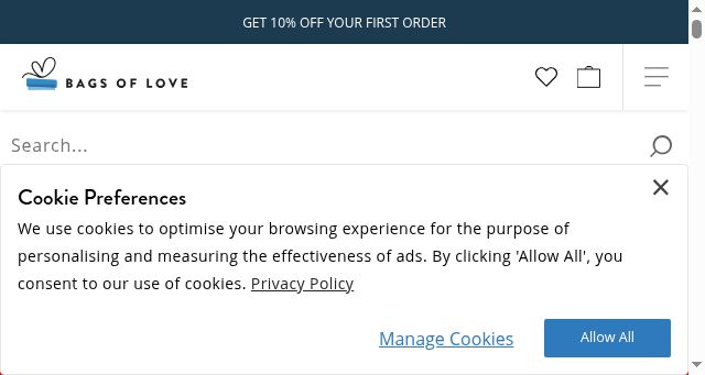 Screenshot of bagsoflove.co.uk