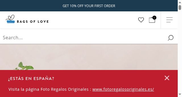 Screenshot of bagsoflove.ie