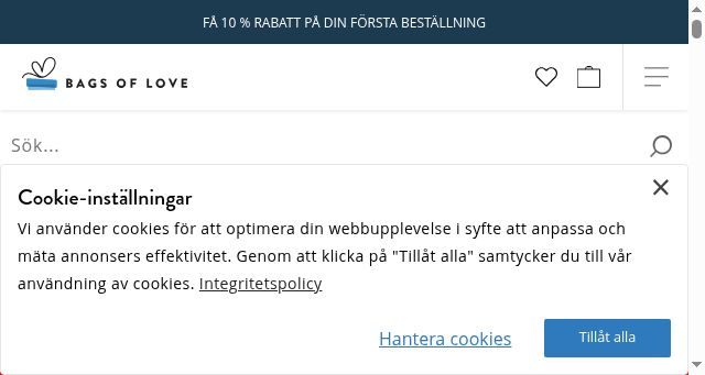 Screenshot of bagsoflove.se
