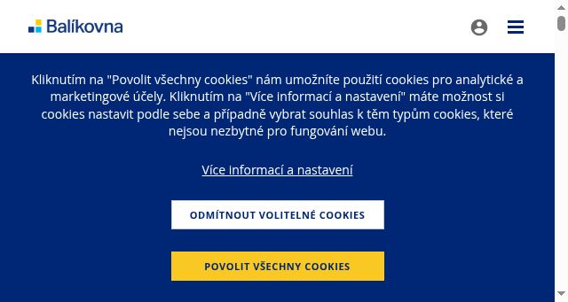 Screenshot of balikovna.cz
