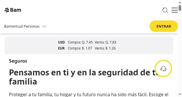 Screenshot of bam.com.gt