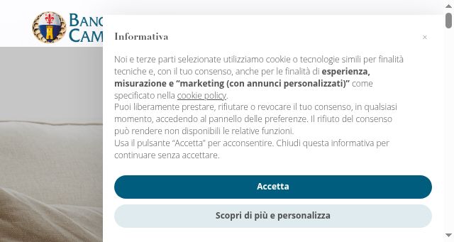 Screenshot of bancacambiano.it