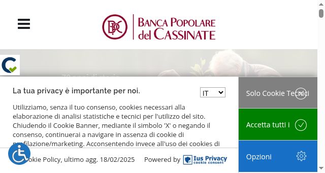 Screenshot of bancapopolaredelcassinate.it