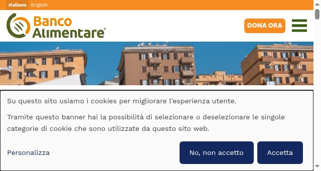 Screenshot of bancoalimentare.it