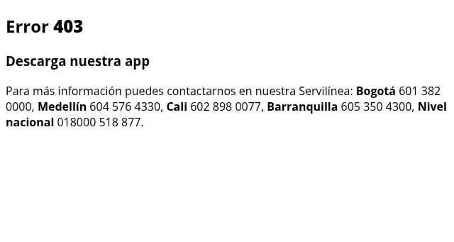 Screenshot of bancodebogota.com