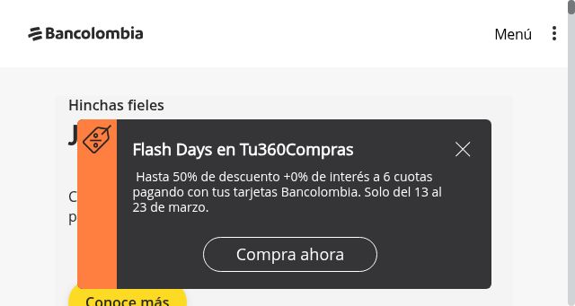 Screenshot of bancolombia.com
