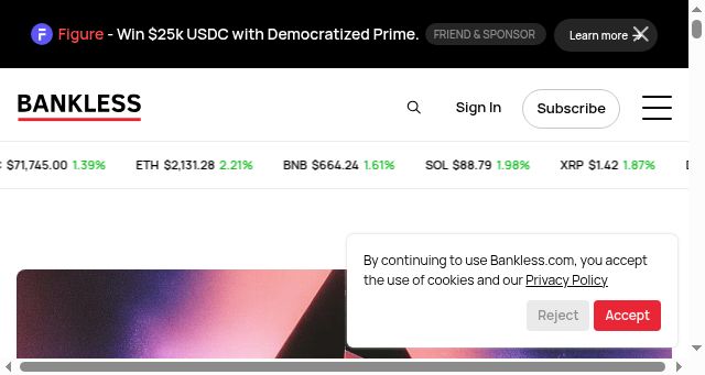 Screenshot of bankless.com