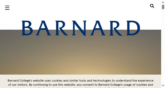Screenshot of barnard.edu