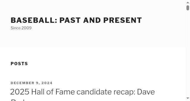 Screenshot of baseballpastandpresent.com