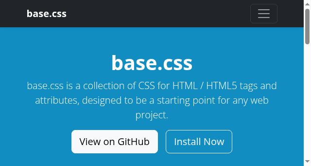 Screenshot of basecss.org