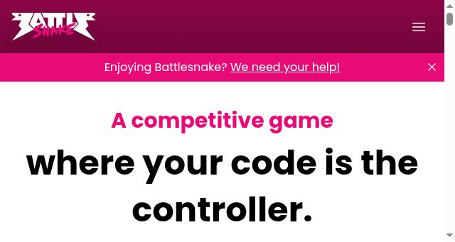 Screenshot of battlesnake.com