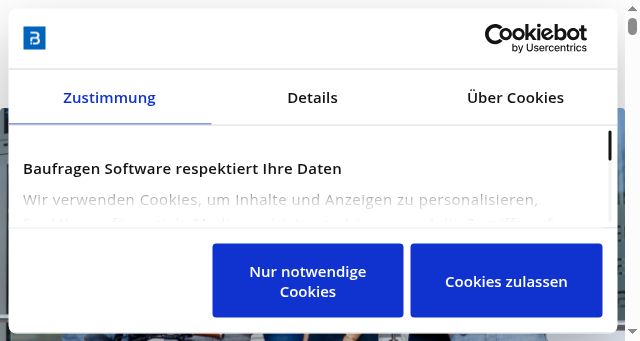 Screenshot of baufragen-software.com