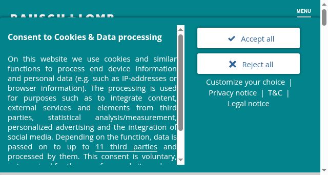 Screenshot of bausch.co.uk