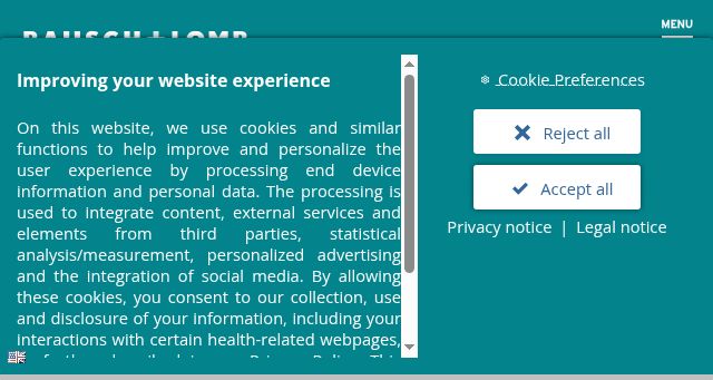 Screenshot of bausch.com