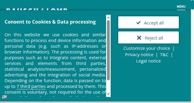 Screenshot of bausch.no