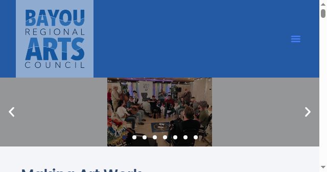 Screenshot of bayouarts.org