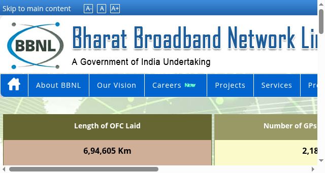 Screenshot of bbnl.nic.in