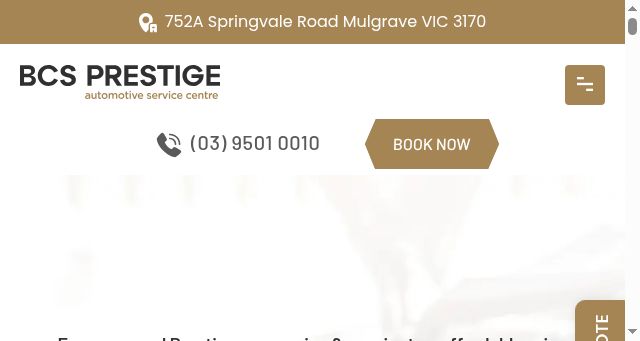 Screenshot of bcsprestige.com.au