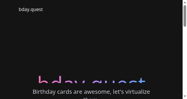 Screenshot of bday.quest