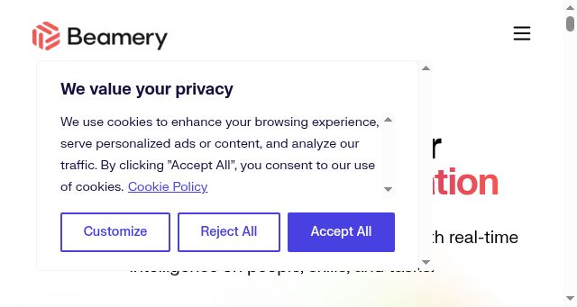 Screenshot of beamery.com