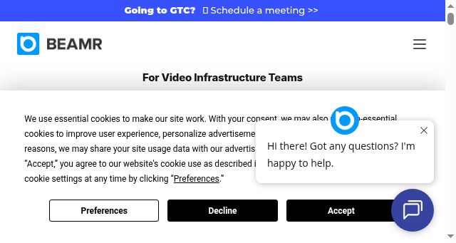 Screenshot of beamr.com