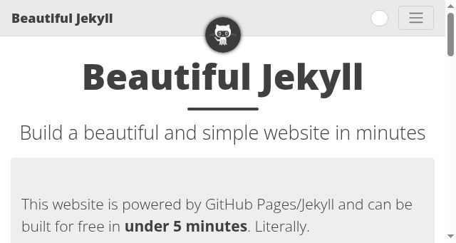 Screenshot of beautifuljekyll.com