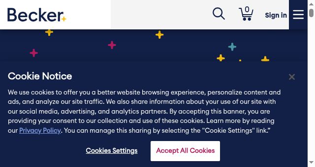 Screenshot of becker.com