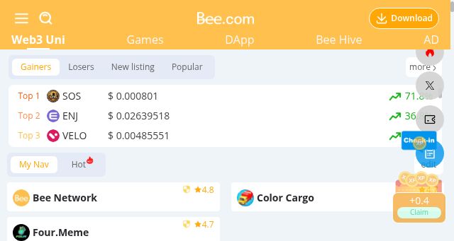 Screenshot of bee.com