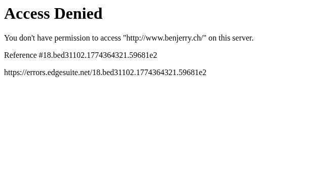 Screenshot of benjerry.ch