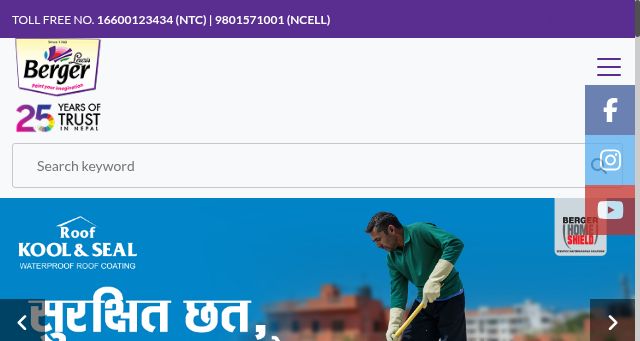 Screenshot of bergernepal.com