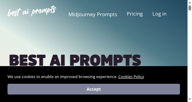 Screenshot of bestaiprompts.art