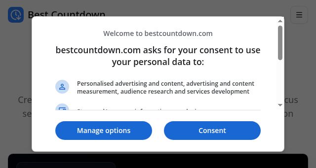 Screenshot of bestcountdown.com