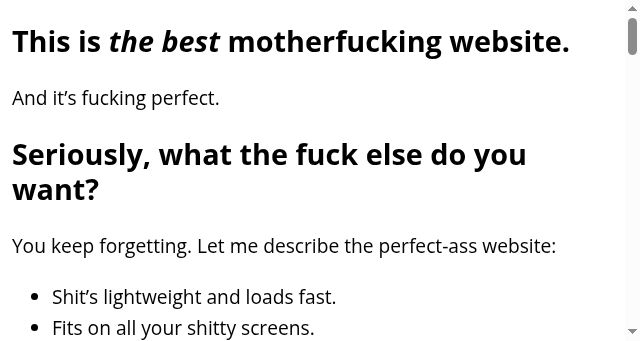 Screenshot of bestmotherfucking.website