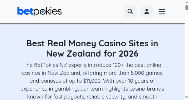 Screenshot of betpokies.co.nz