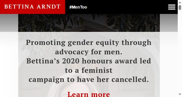 Screenshot of bettinaarndt.com.au