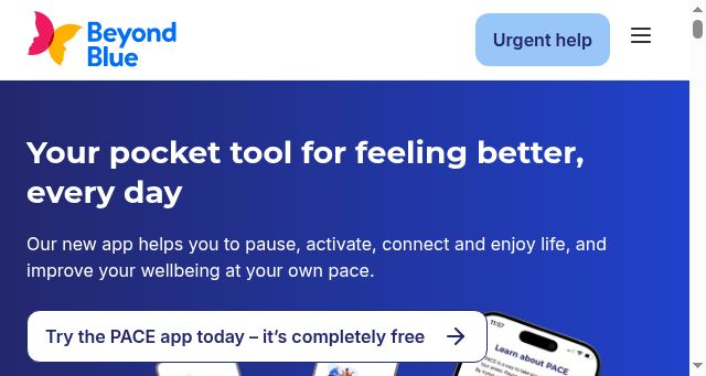 Screenshot of beyondblue.org.au