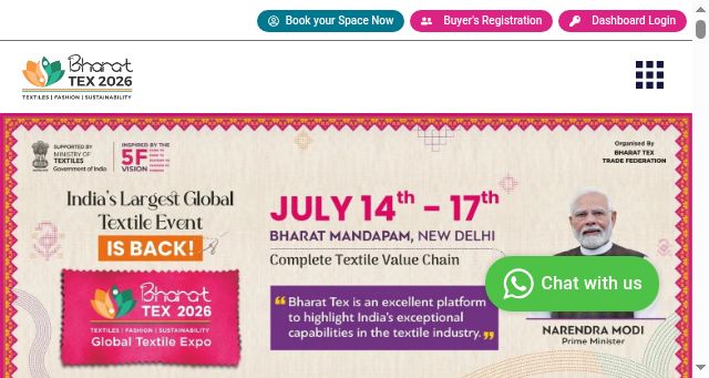 Screenshot of bharat-tex.com
