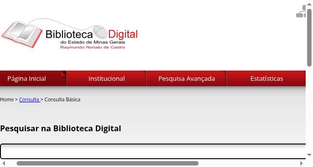 Screenshot of bibliotecadigital.mg.gov.br