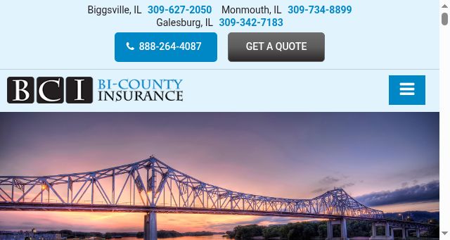 Screenshot of bicountyinsurance.com