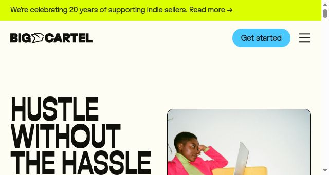 Screenshot of bigcartel.com