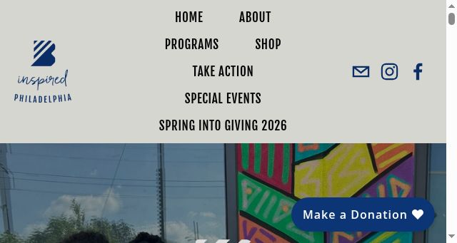 Screenshot of binspiredphiladelphia.org