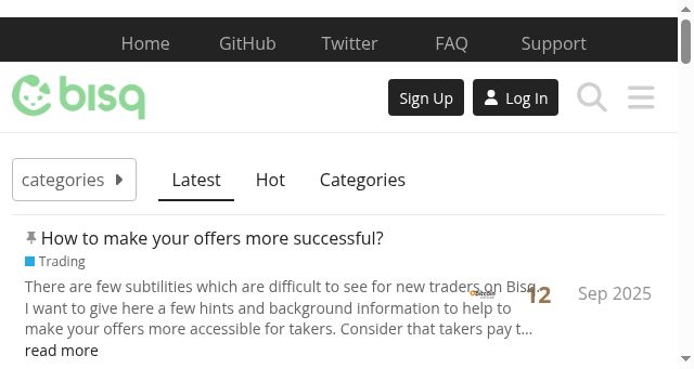 Screenshot of bisq.community